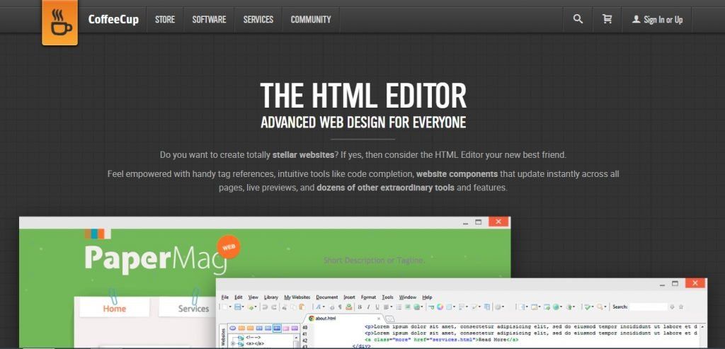 Coffee cup-HTML editor
